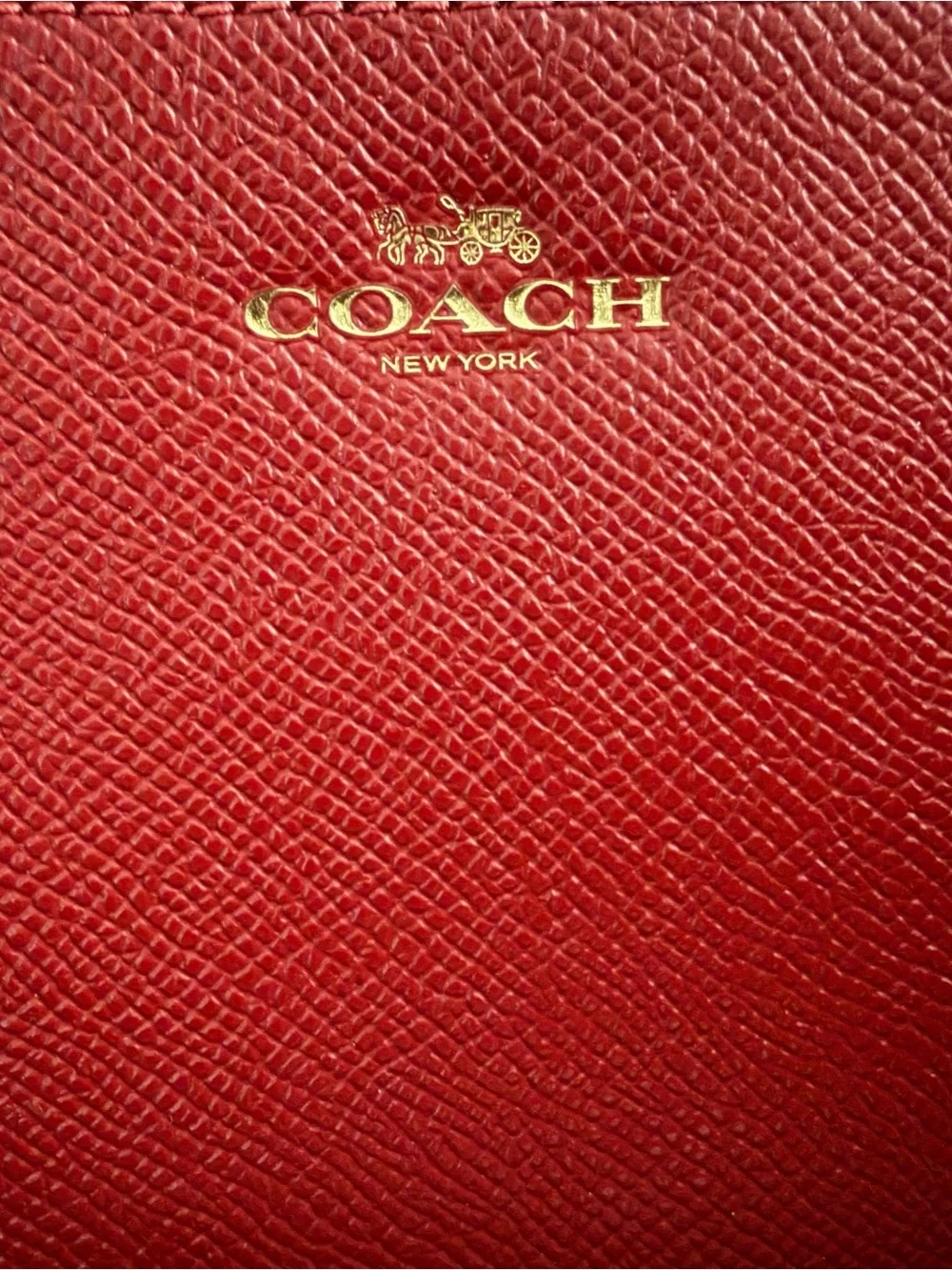 Coach Red Leather Zipper Wristlet